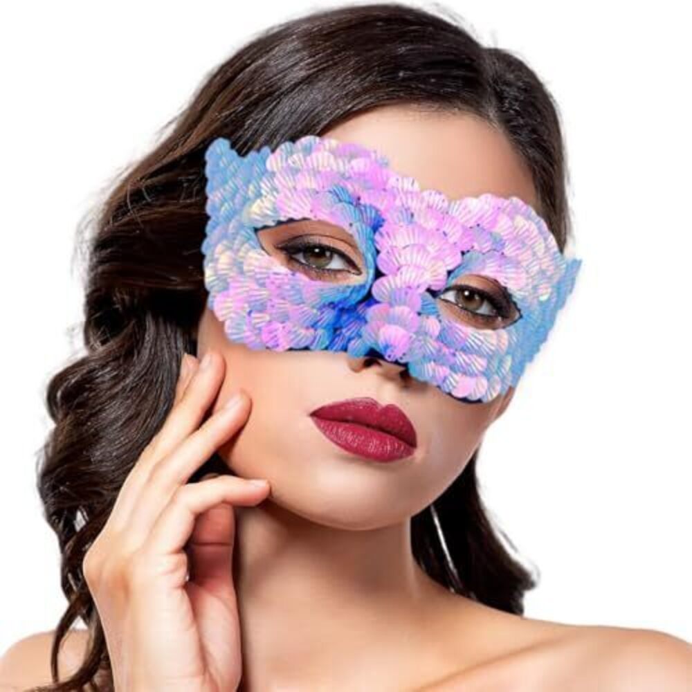 7191 Sequined Masquerade Mask Sparkly Masks Gold Costume Party Eye Mask